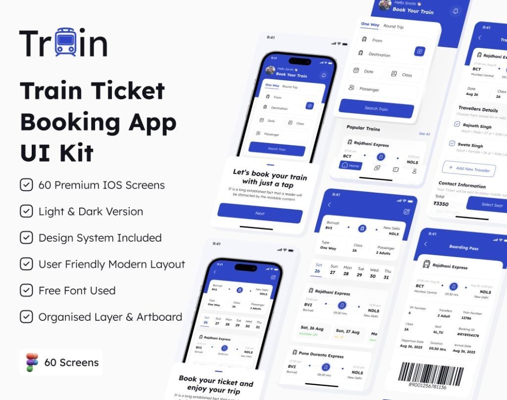 火车票预订应用UI套件